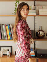 Blouse bordeaux fleurie Palomy