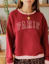 Bordeaux and pink Paris sweatshirt
