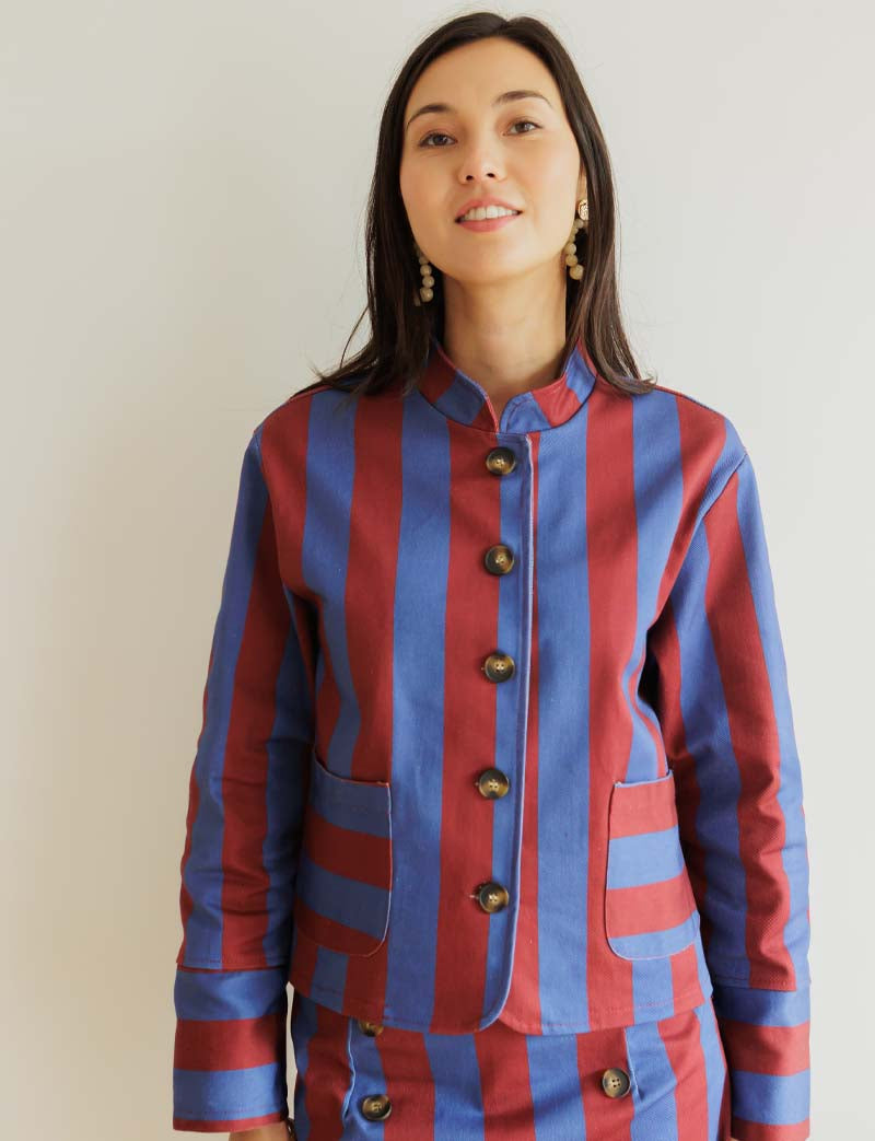 Veste bordeaux & bleue Efrar