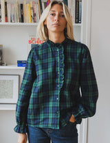 Chemise tartan marine & verte Draven