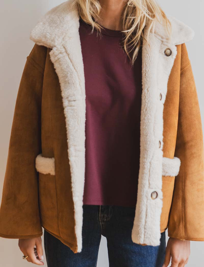 Manteau réversible camel Koa