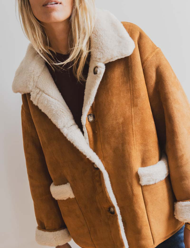 Manteau réversible camel Koa