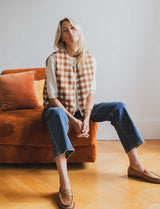 Tima reversible camel &amp; ecru vest