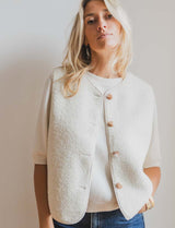 Tima reversible camel &amp; ecru vest