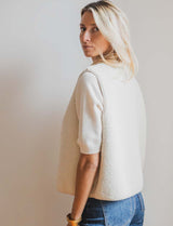 Tima reversible camel &amp; ecru vest