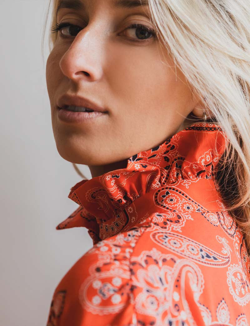 Rimon red bandana shirt