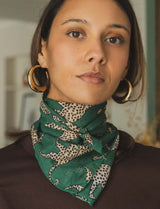 Foulard vert & léopard Sora