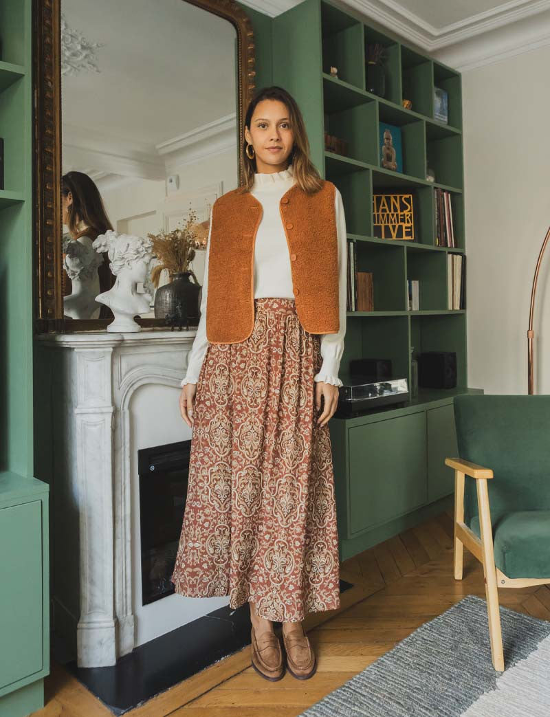 Yareli terracotta skirt