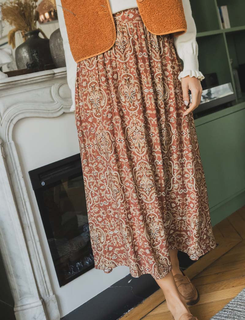 Jupe terracotta Yareli