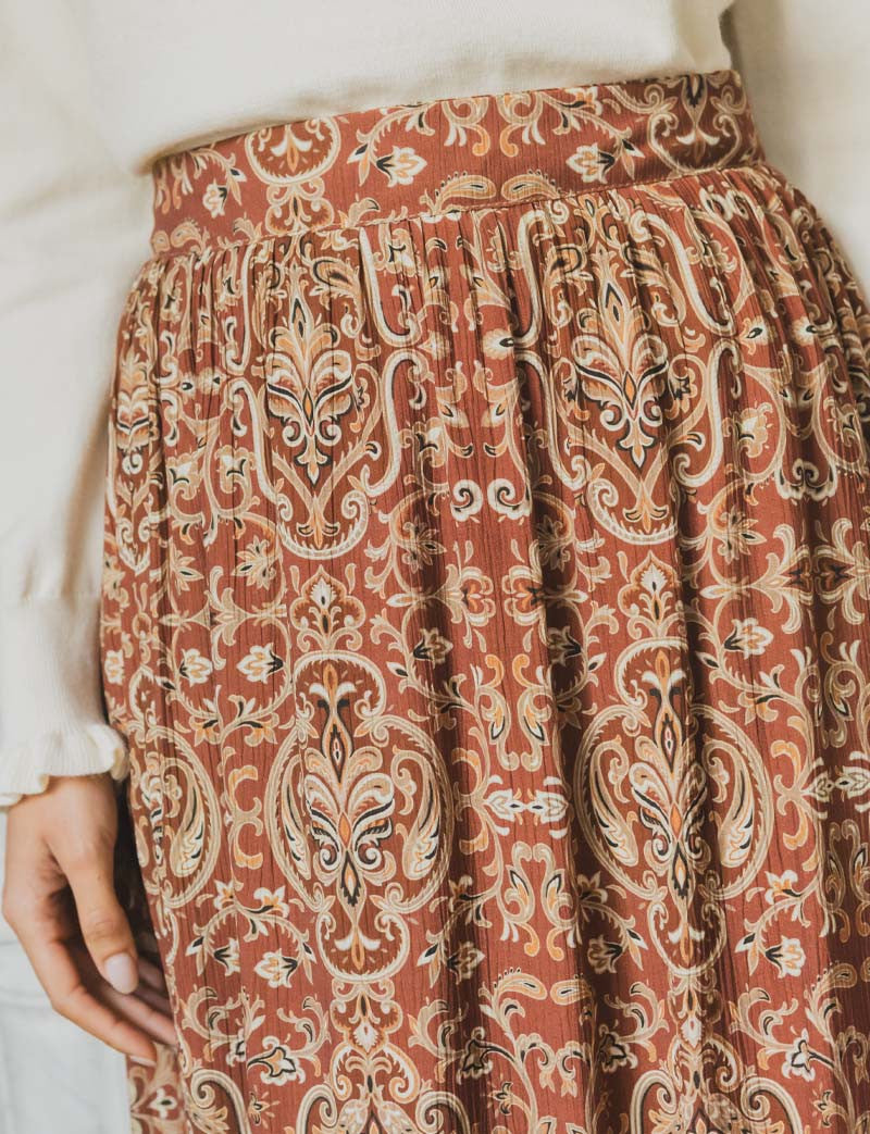 Yareli terracotta skirt
