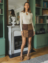 Amira brown &amp; camel skirt