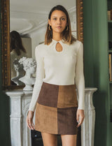 Amira brown &amp; camel skirt