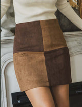 Jupe marron & camel Amira