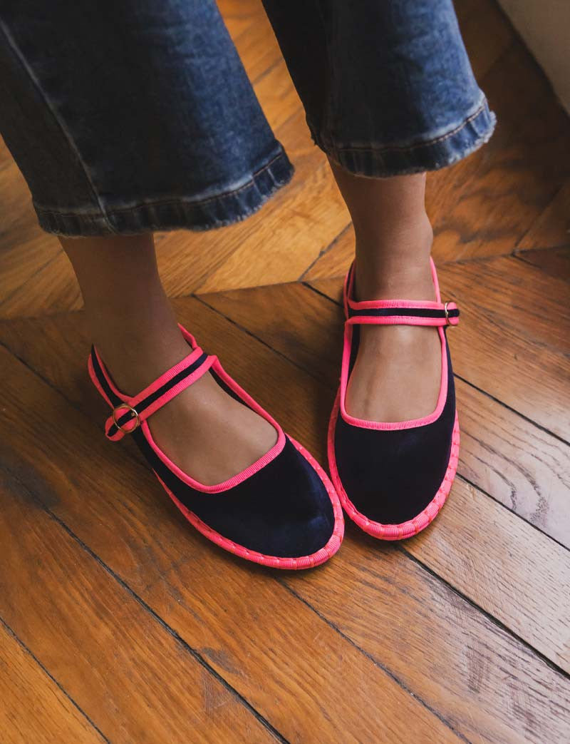 Ballerines marine & fluo Nono