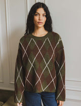 Pull olive & marron Yalven