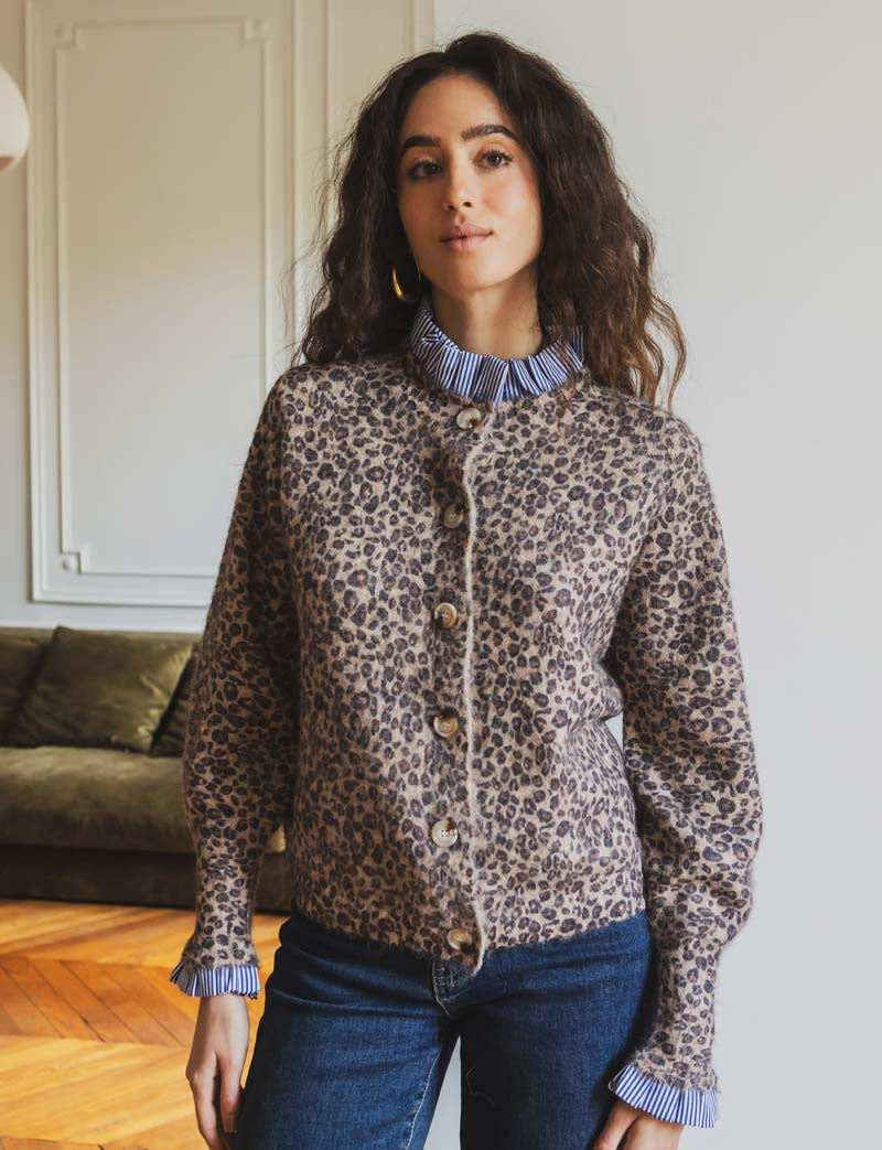 Cardigan léopard Floran