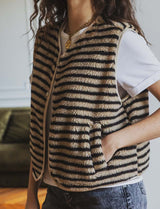 Gilet beige & choco Henzo