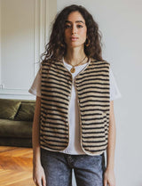 Henzo beige &amp; chocolate vest