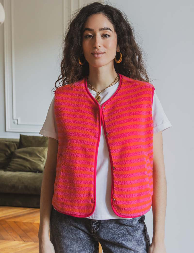 Gilet fuchsia & orange Henzo