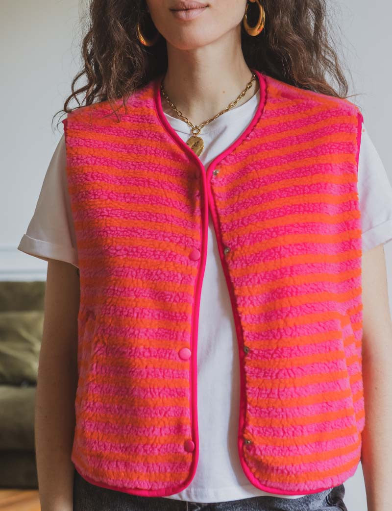 Henzo fuchsia &amp; orange vest