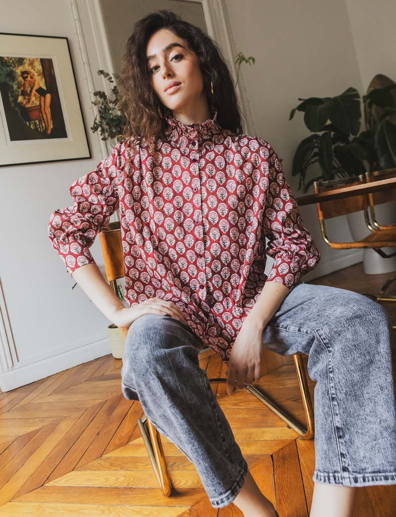 Chemise bordeaux Jada