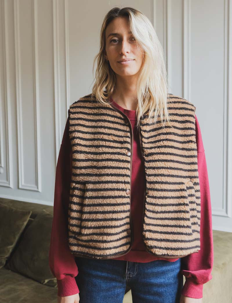 Gilet camel & choco Henzo