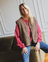 Camel &amp; chocolate Henzo vest