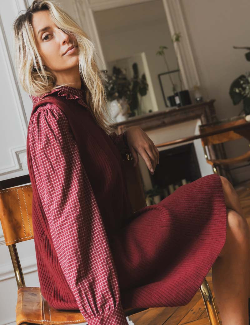 Vestido burdeos Orena