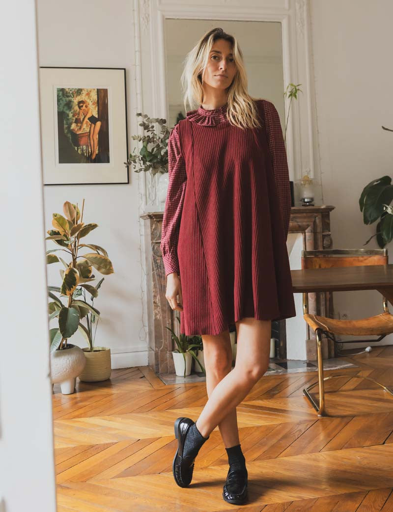 Vestido burdeos Orena