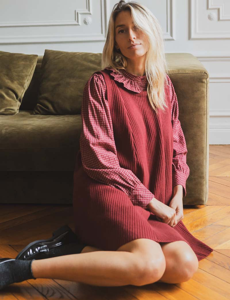 Vestido burdeos Orena