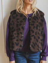 Zarek brown leopard vest