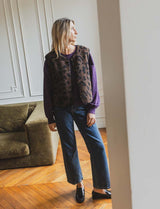 Zarek brown leopard vest