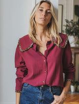 Chemise bordeaux & léopard Soso