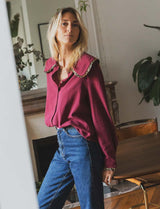 Chemise bordeaux & léopard Soso