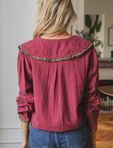 Chemise bordeaux & léopard Soso