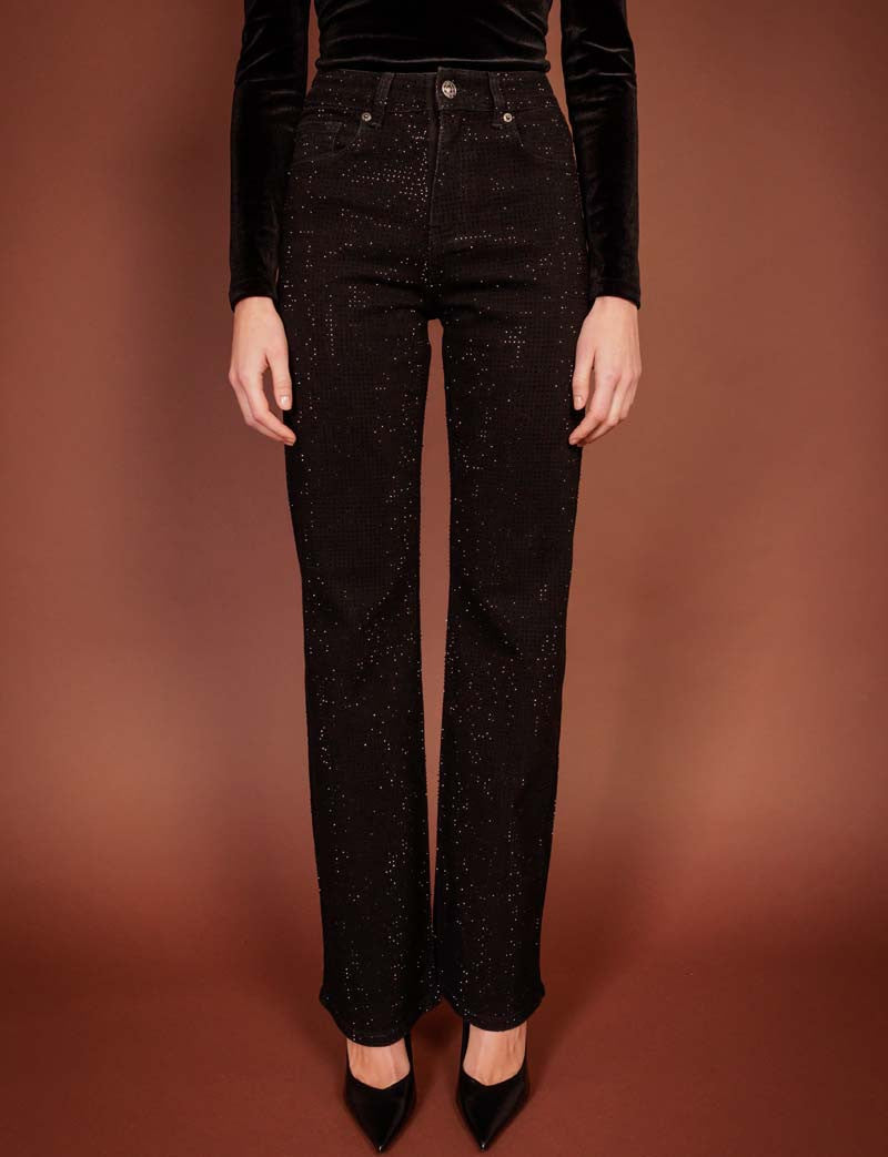 Jean noir Glitter