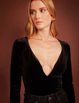 Verone black velvet bodysuit
