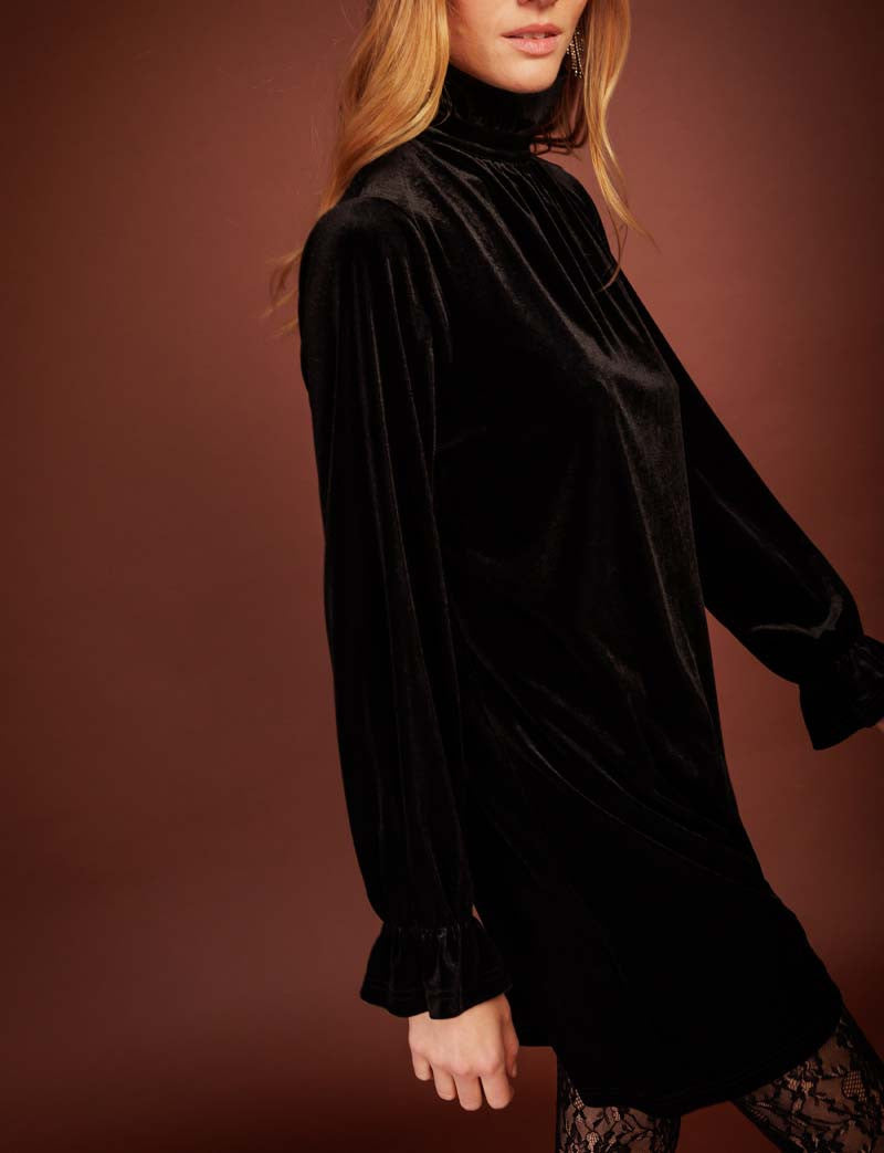 Robe en velours noir Adele