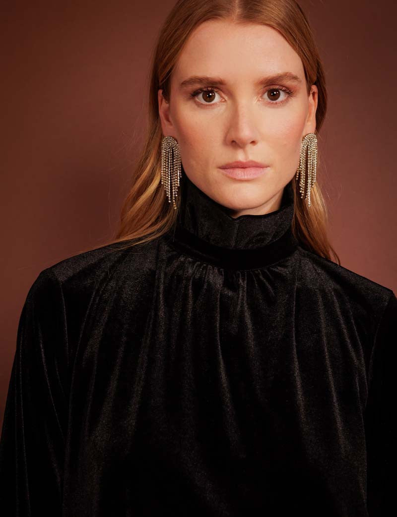 Robe en velours noir Adele