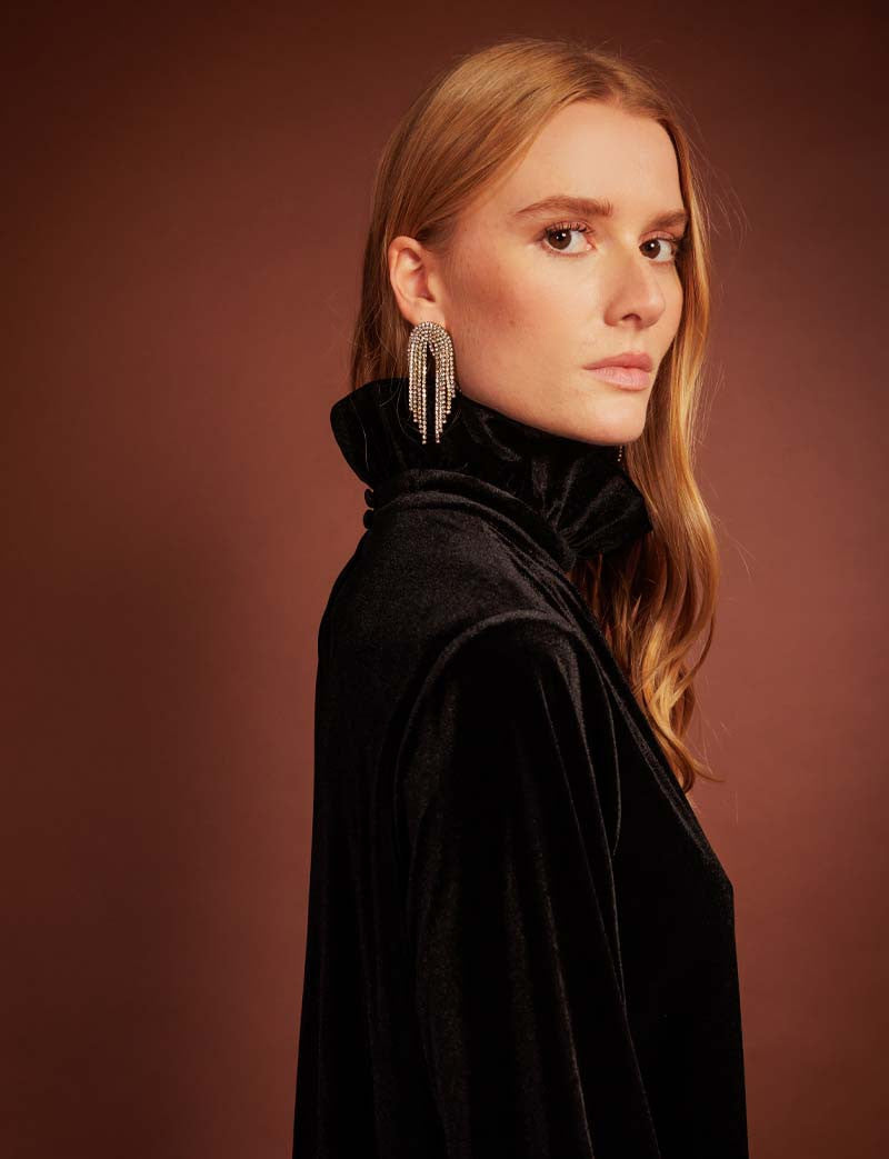 Robe en velours noir Adele