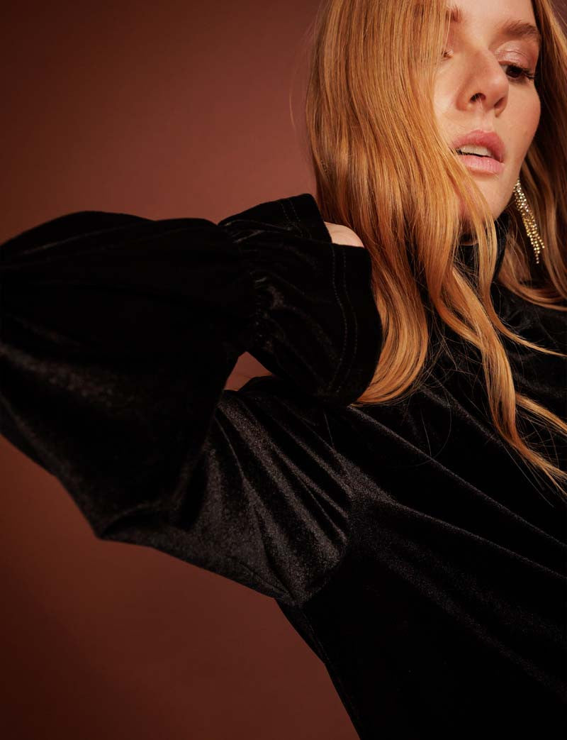 Robe en velours noir Adele