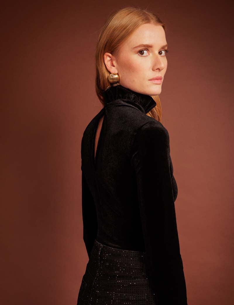 Body en velours noir Dalix