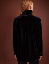 Camisa de terciopelo negro Gustava