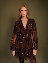 Robe marron Adelia