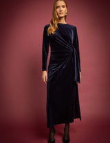Robe en velours marine Miria