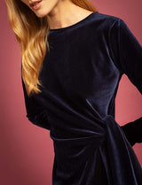 Robe en velours marine Miria