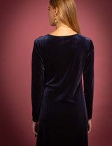 Robe en velours marine Miria