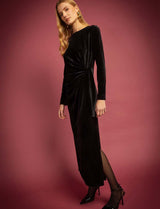 Robe en velours noir Miria