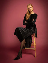 Robe en velours noir Miria