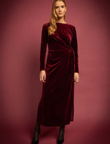Robe en velours bordeaux Miria